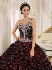 Quinceanera Gowns Special Fabric Pick-ups Spagetti Straps Appliques Decorate