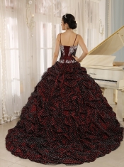 Quinceanera Gowns Special Fabric Pick-ups Spagetti Straps Appliques Decorate