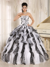 Quinceanera Gowns With Strapless 2013 Multi-color Embroidery Ruffles