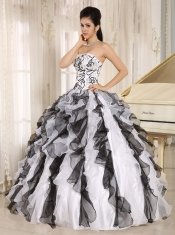 Quinceanera Gowns With Strapless 2013 Multi-color Embroidery Ruffles