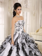 Quinceanera Gowns With Strapless 2013 Multi-color Embroidery Ruffles