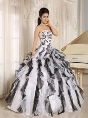 Quinceanera Gowns With Strapless 2013 Multi-color Embroidery Ruffles