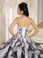 Quinceanera Gowns With Strapless 2013 Multi-color Embroidery Ruffles