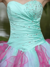 Quinceanera Dress Colorful Sweetheart Graduation With Beaded Decorate Ruffle Layers