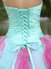 Quinceanera Dress Colorful Sweetheart Graduation With Beaded Decorate Ruffle Layers