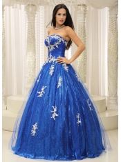 Quinceanera Dress With Appliques Paillette Over Skirt Tulle