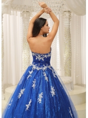 Quinceanera Dress With Appliques Paillette Over Skirt Tulle