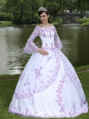 Quinceanera Dress Wholesale Embroidery Long Sleeves With Square Neckline