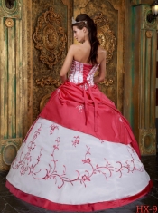 2013 Colourful Ball Gown Strapless With Floor-length Embroidery Quinceanera Dress