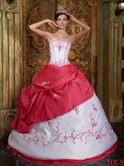 2013 Colourful Ball Gown Strapless With Floor-length Embroidery Quinceanera Dress