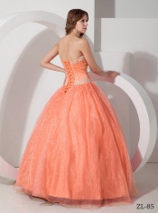Beautiful Sweetheart Satin and Organza With Appliques And Beading Quinceanera Dress In 2013