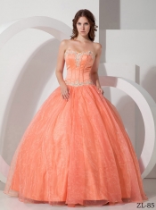 Beautiful Sweetheart Satin and Organza With Appliques And Beading Quinceanera Dress In 2013