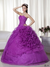 Cheap Ball Gown Sweetheart Floor-length With Organza Beading and Ruch Quinceanera Dress In 2013