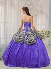 Elegant Purple Ball Gown In 2013 With Sweetheart  Taffeta and Zebra Ruffles Quinceanera Dress