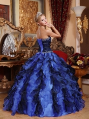 Fashionable Colourful Sweetheart Floor-length With Beading and Ruffles For Quinceanera Dress In 2013