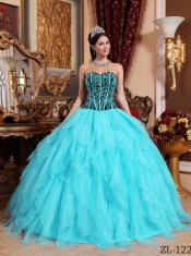 Quinceanera Dress In Colourful Sweetheart Embroidery with Beading In 2013