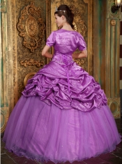 Quinceanera Dress In Lavender Ball Gown Sweetheart With Taffeta and Organza Appliques In 2013
