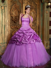 Quinceanera Dress In Lavender Ball Gown Sweetheart With Taffeta and Organza Appliques In 2013