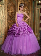 Quinceanera Dress In Lavender Ball Gown Sweetheart With Taffeta and Organza Appliques In 2013