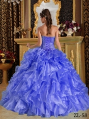 Quinceanera Dress In Purple Ball Gown Sweetheart With Ruffles Organza In 2013