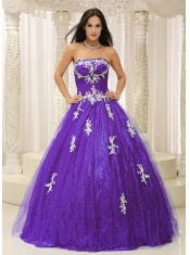 Quinceanera Dress With Wonderful A-line And Appliques Paillette Over Skirt Tulle In 2013
