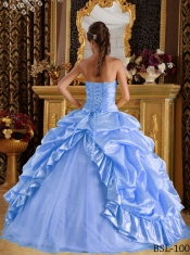 Romantic Quinceanera Dress In Baby Blue Ball Gown With Taffeta and Tulle Beading In 2013