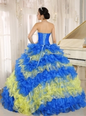 Stylish Colorful Quinceanera Dress With Ruffles And Appliques In 2013