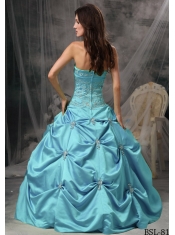2014 cheap Ball Gown Strapless Floor-length Discount Quinceanera Dresses with Beading