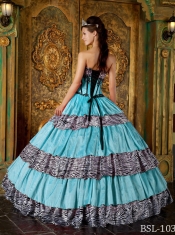 2014 Exclusive Ball Gown Sweetheart Floor-length Zebra Beautiful Quinceanera Dress Of The Brand New Style