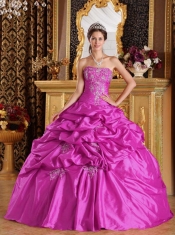 2014 Fashionable Fuchsia Ball Gown Pick-ups Cheap Quinceanera Dresses