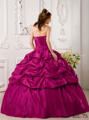 2014 Fashionable Hot Pink Ball Gown Sweetheart Floor-length Cheap Quinceanera Dresses