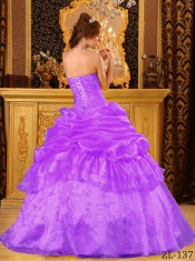 2014 Fashionable Purple Ball Gown Strapless Floor-length Cheap Quinceanera Dresses