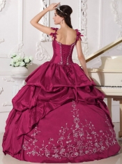 2014 Fashionable Red Ball Gown Straps Floor-length Cheap Quinceanera Dresses