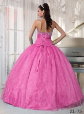 2014 Fashionable Rose Pink Ball Gown Sweetheart Floor-length Cheap Quinceanera Dresses