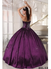 2014  Floor-length Ball Gown StraplessTaffeta Embroidery and Beading Discount Quinceanera Dresses