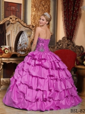 2014 Fuchsia Ball Gown Lace-up Strapless Floor-length Cheap Quinceanera Dresses