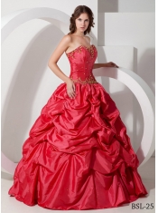 2014 nice sweetheart Taffeta Floor-length Discount Quinceanera Dresses with Beading