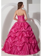 2014 popular Hot Pink Ball Gown Sweetheart Floor-length Cheap Quinceanera Dress