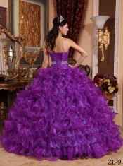 2014 Purple Ball Gown Sweetheart Sleeveless Floor-length Cheap Quinceanera Dresses