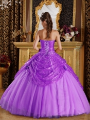 2014 Purple Handle Flowers Ball Gown Sweetheart Floor-length Cheap Quinceanera Dresses