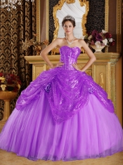 2014 Purple Handle Flowers Ball Gown Sweetheart Floor-length Cheap Quinceanera Dresses