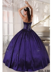 2014 Purple Sleeveless Embroidery Beautiful Quinceanera Dress For Military Ball