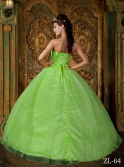 2014 Spring Green Ball Sleeveless Gown Strapless Floor-length Cheap Quinceanera Dresses