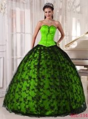 2014 Spring Green Lace-up Ball Gown Sweetheart Floor-length Cheap Quinceanera Dresses