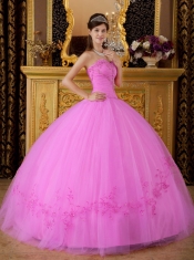 2014 Strapless Sweetheart elegant Pink Ball Gown Floor-length Beautiful Quinceanera Dress