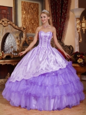 Affordable Purple Ball Gown Sweetheart In New Styles With Embroidery Quinceanera Dress