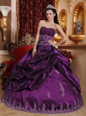 Ball Gown Eggplant Purple Sweetheart Floor-length Cheap Quinceanera Dresses For 2014