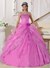 Ball Gown Strapless Embroidery with Beadings Hand Made Flower Best Quinceanera Dresses