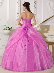Ball Gown Strapless Embroidery with Beadings Hand Made Flower Best Quinceanera Dresses