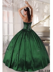 Ball Gown Strapless With Taffeta Embroidery and Beading Classical Quinceanera Dresses